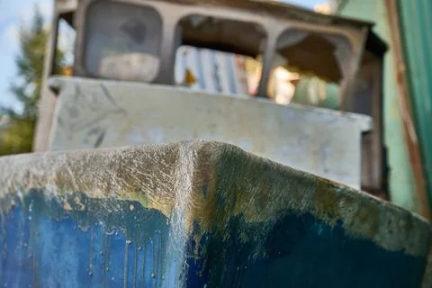 A small unfinished broken ship Foto stock