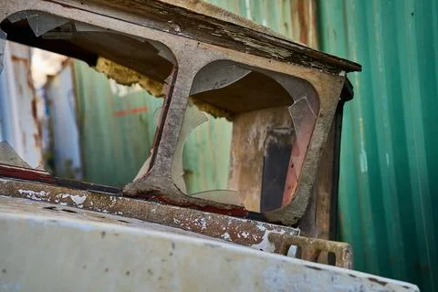 A small unfinished broken ship Stock Photos