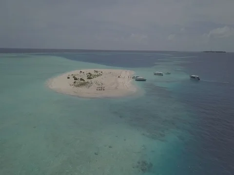 Small uninhabited island of the Maldives Stock Footage