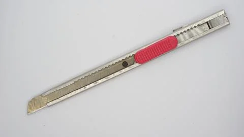 Small Utility Knife on White Background Foto stock