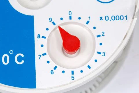 Small values arrow pointer as component of a water meter Stock Photos