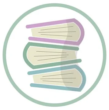 Small vector set of horizontal books. A stack of three books close-up. Minima Illustrazione stock