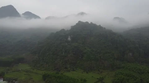 Small Vietnam Hill in Mist Stock Footage 255038160