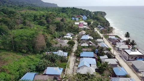 Small village by the beach Stock Footage 237420046