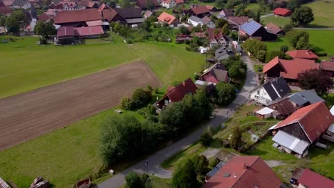 Small village on green fields 動画素材 171388809