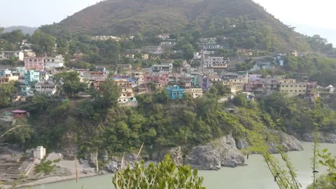Small Village at Mountain Stock Footage 196307578