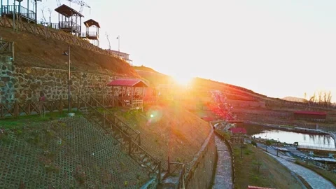 A small village on the side of a river Video stock 273010400