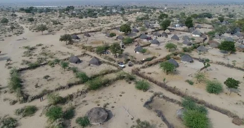 Small village of tharparkar desert Video stock 77247285