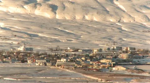 Small village in the wintertime Stock Footage 11429183