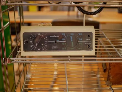 Small Vintage Electronic Control Module With Knobs And Dials Displayed Stock Photos