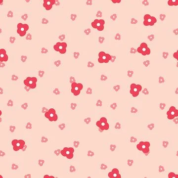 Small vintage flowers seamless pattern on beige background Stock Illustration