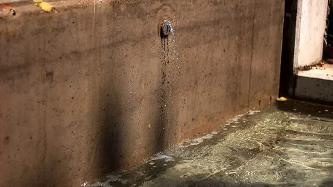 Small wall fountain Stock Footage 113512126