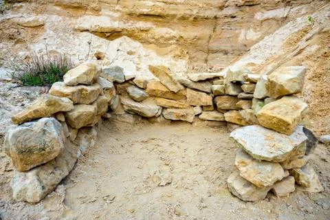 Small wall of sandstone Stock Photos
