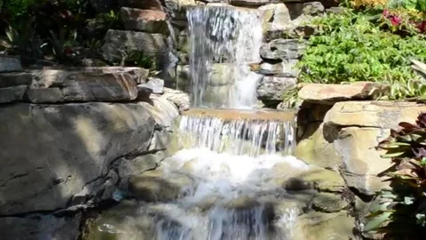 This small walu water flowing like a waterfall Stock Footage 242578155