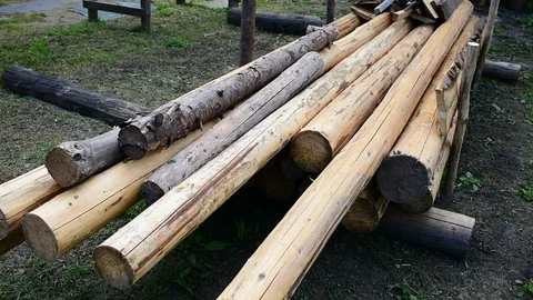 Small  warehouse lumber Stock Footage 116662745