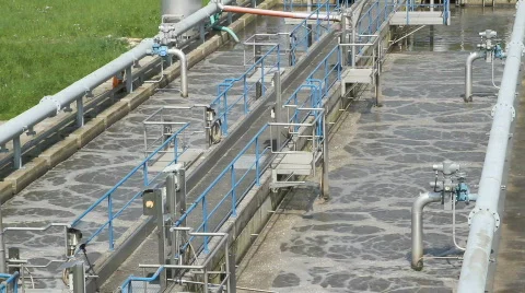 Small waste water treatment facility Stock Footage