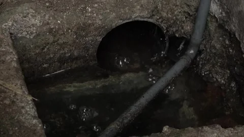 Small water channel or gutter when it rains 1 Stock Footage 309532784