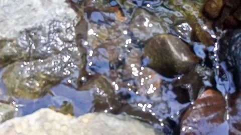 Small water flow bends on the rocks 10 Stock Footage 208270989