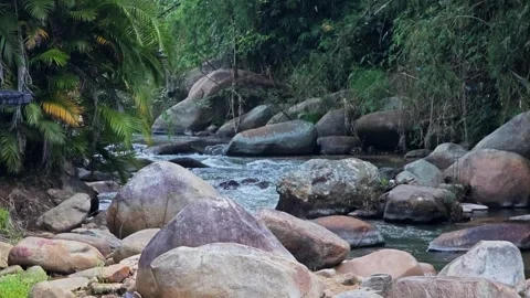 Small water flowing rapids. Seen as lines and patterns. Stock Footage 305366353