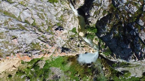 A Small Waterfall Aerial Stock Footage 247958061