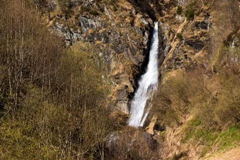 Small waterfall in Alps mountain in Austria Stock Photos