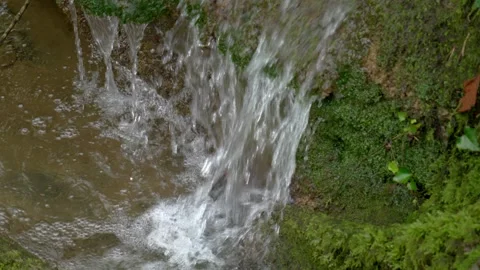 Small waterfall among forest rocks Stock Footage 328915694