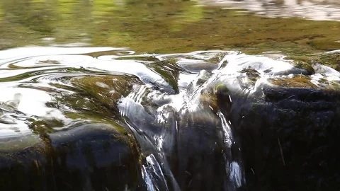 Small waterfall and clear water Stock Footage