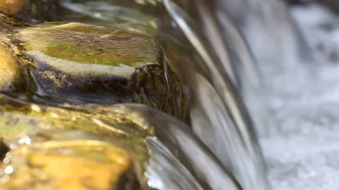Small waterfall and clear water Stock Footage 78148745