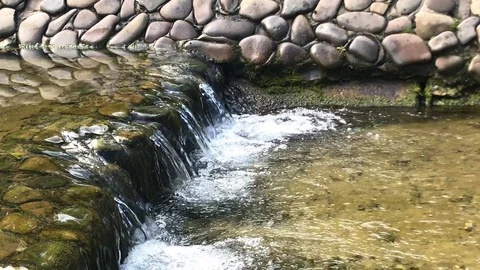 Small waterfall and clear water 库存影片 78201896