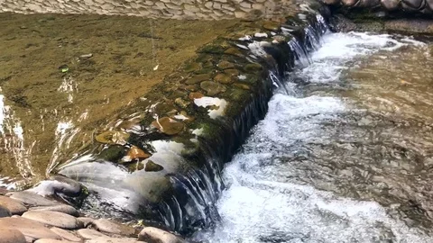 Small waterfall and clear water 库存影片 78215524