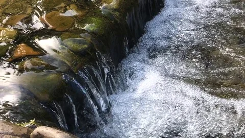 Small waterfall and clear water 库存影片 78236872