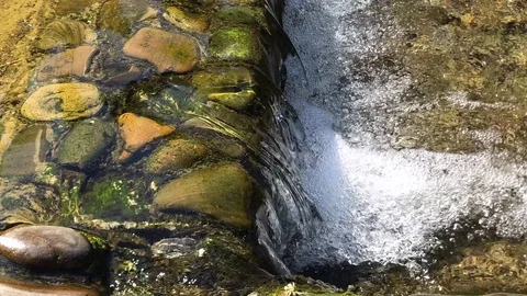 Small waterfall and clear water 库存影片 78243283