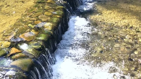 Small waterfall and clear water 库存影片 78260732