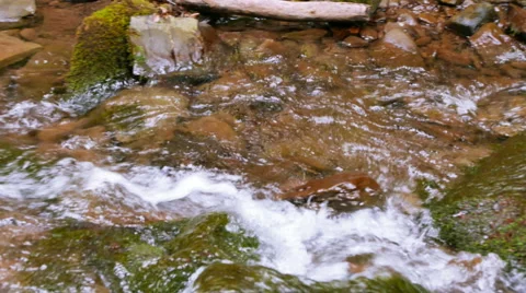 Small waterfall and  stream in summer day . 4K 3840x2160 Vídeo Stock 53240466