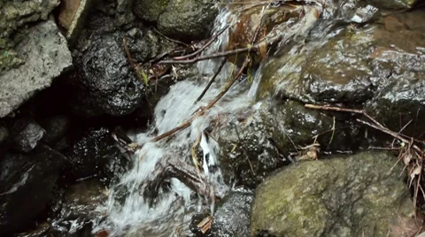 Small Waterfall With Audio Stock Footage 8507834