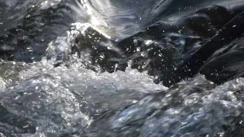 Small waterfall on beautiful river, stream flow Stock Footage 88398364