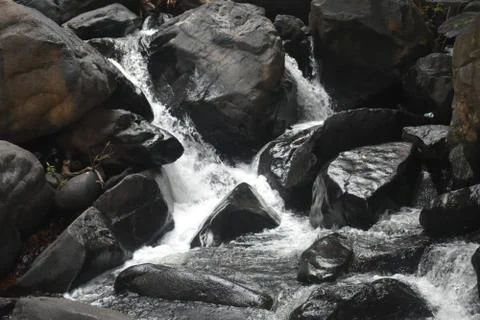A small waterfall between the rocks Foto stock