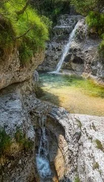 A small waterfall between the rocks 写真素材