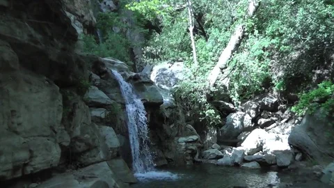 Small Waterfall at Black Star Canyon Stock Footage 73922100