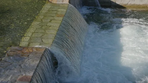 Small Waterfall Canal Stock Footage 304839644