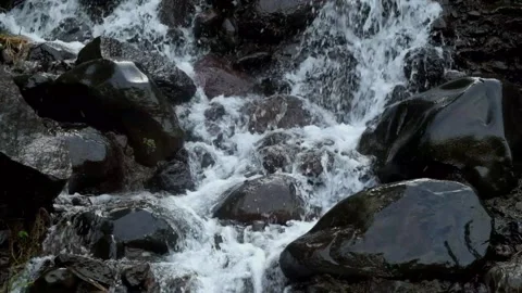 Small waterfall with clear water Stock Footage 274332978