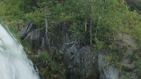 Small waterfall. Close Up of Flowing Water. Stock Footage 77613768
