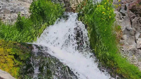 Small Waterfall Close Up Stock Footage 25708324