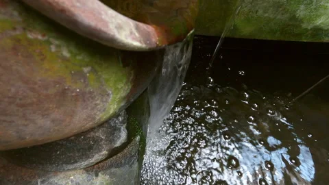 Small waterfall close up footage Stock Footage 194137758
