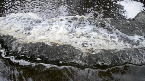 Small waterfall at cloud day. Stock Footage 92845567