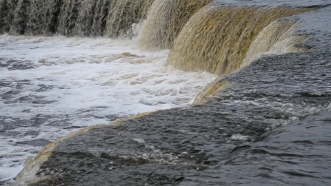 Small waterfall at cloud day. Stock Footage 92853871