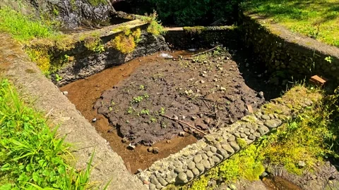 A small waterfall coming out. Stock Footage 282964250