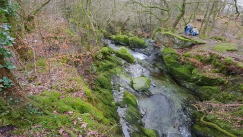 Small waterfall in the Cumbrian Lake District, just outside the village of .. Видео 237363235