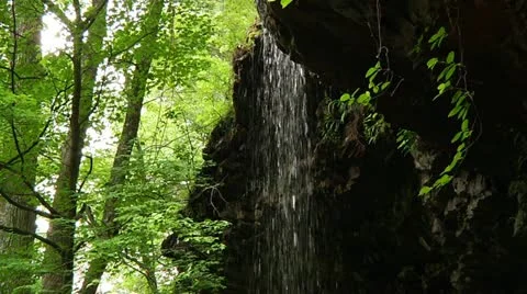 Small Waterfall deep in the mountain wilderness 스톡 동영상 12909920