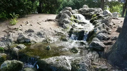 Small Waterfall down rocks Video stock 123946133